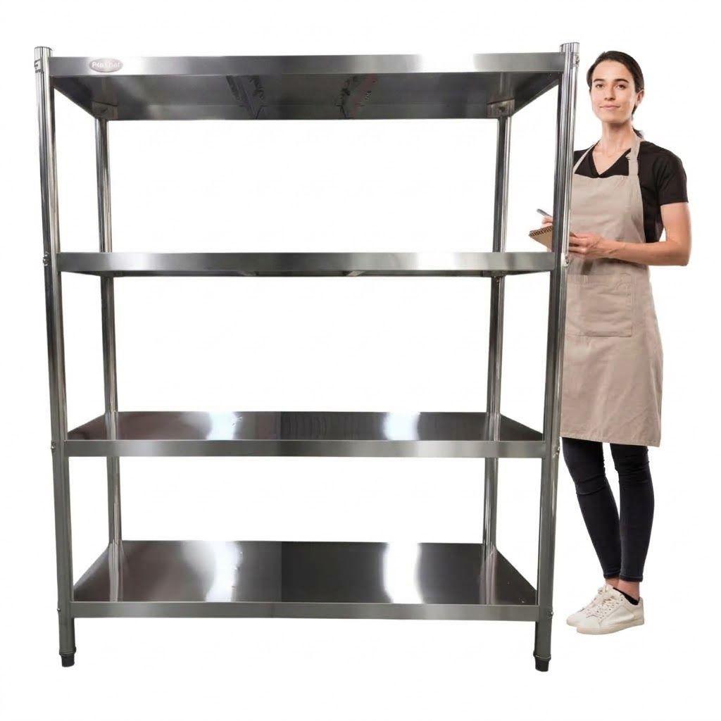 Estante 4 Bandejas lisas. 120x50x180 cm. Acero Inoxidable-0