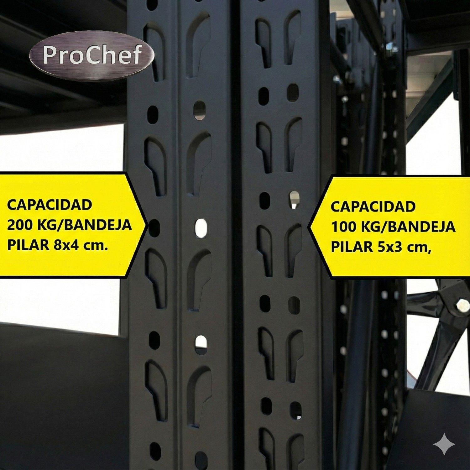 Rack 120x60x200 cm. 800 kg. Negro-7