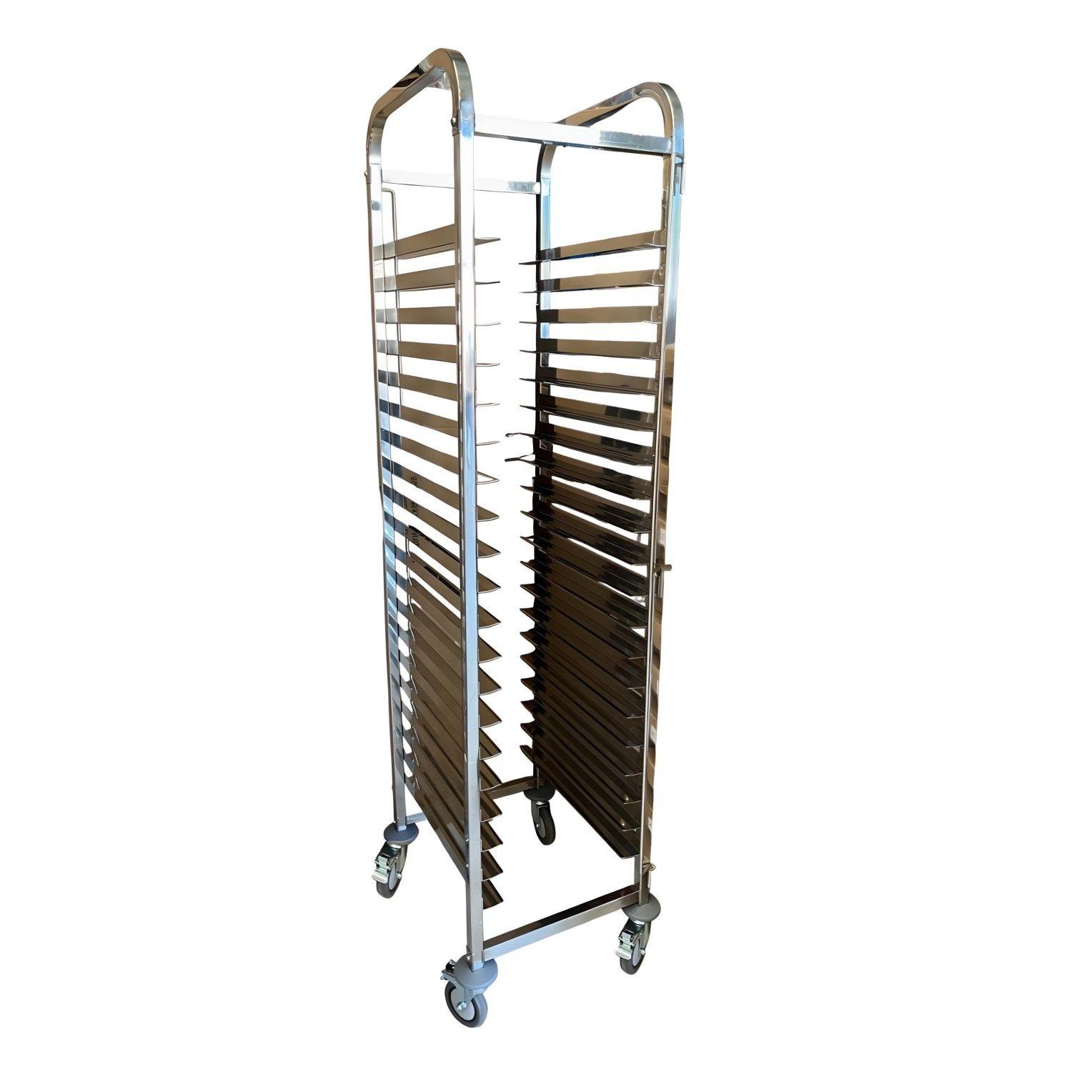 Carro Bandejero Acero Inox. 20 Bandejas Casino 35x45 cm.-0