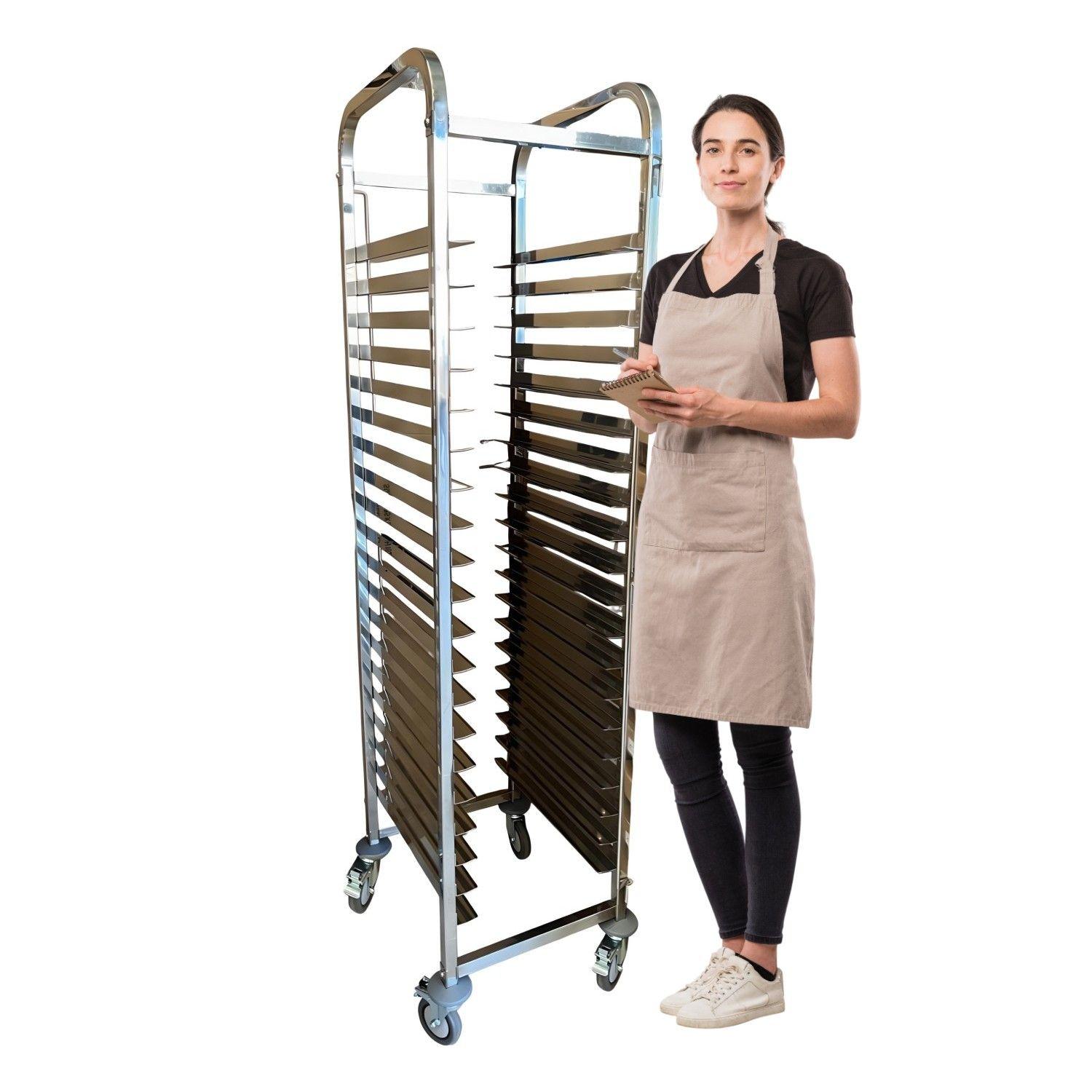 Carro Bandejero Acero Inox. 20 Bandejas Casino 35x45 cm.-1