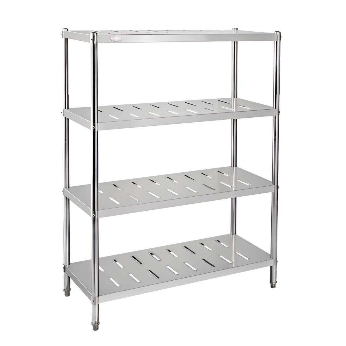 Estante 4 Bandejas Perforadas 100x50x155 cm. Acero Inox-0