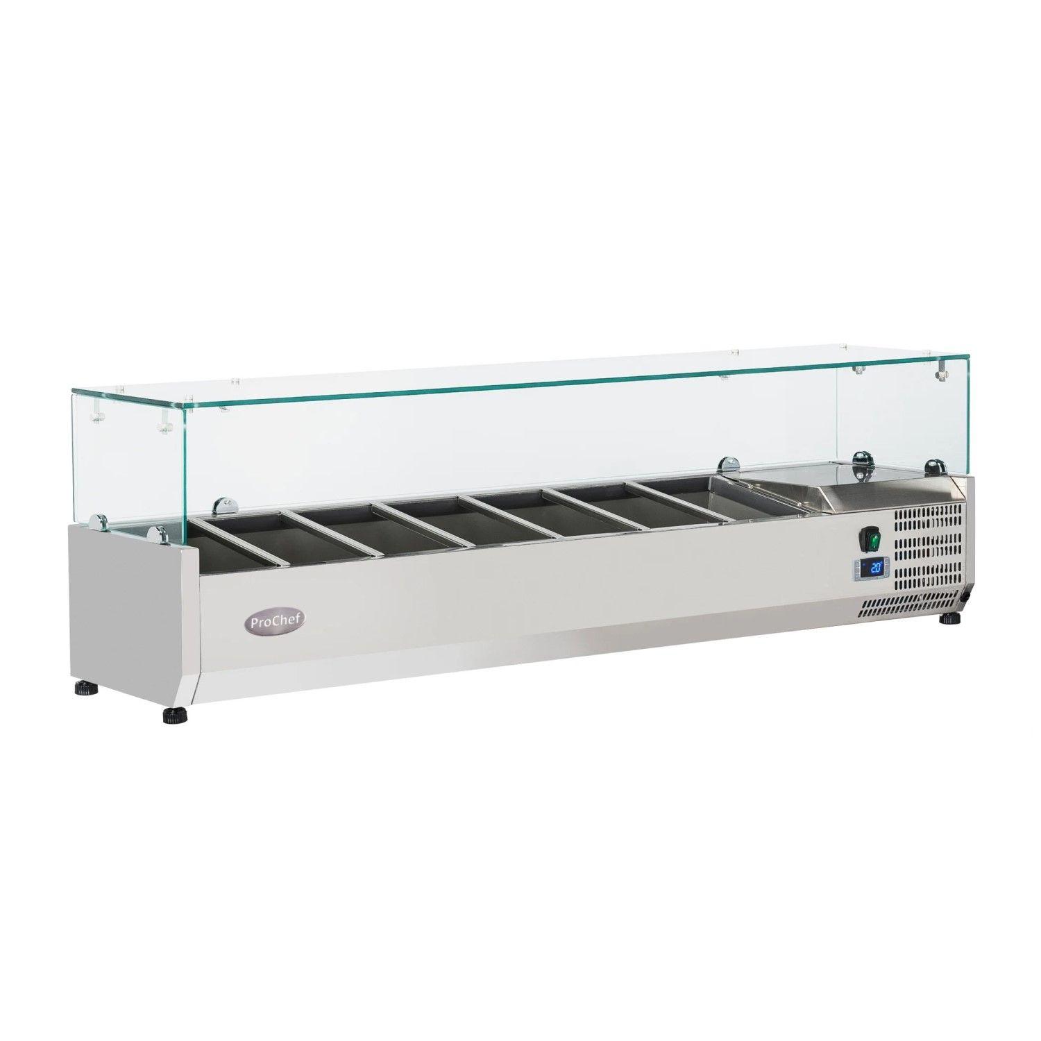 Vitrina Refrigerada Sobremesa 150 cm. Acero Inoxidable-0