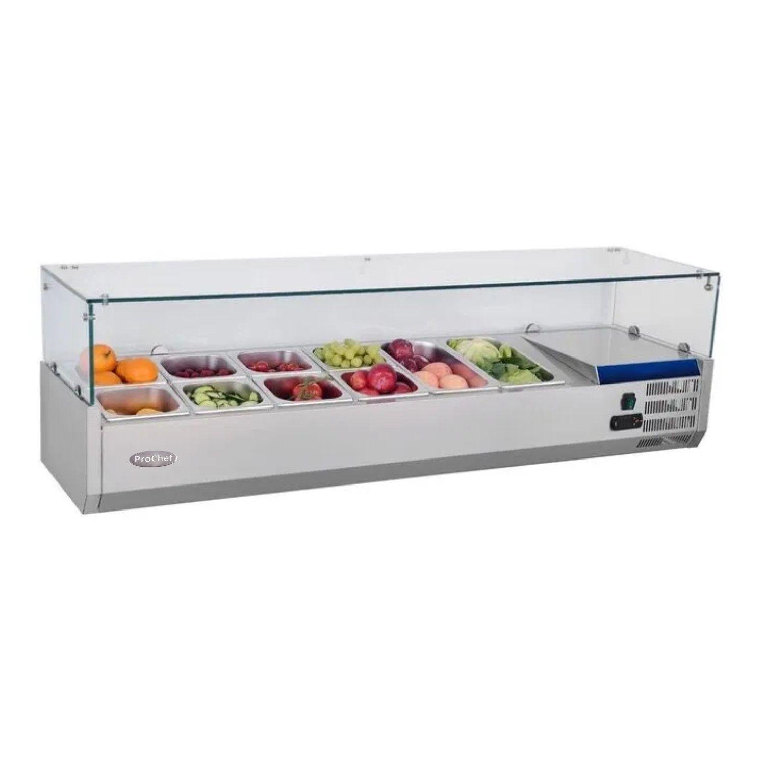 Vitrina Refrigerada Sobremesa 150 cm. Acero Inoxidable-2