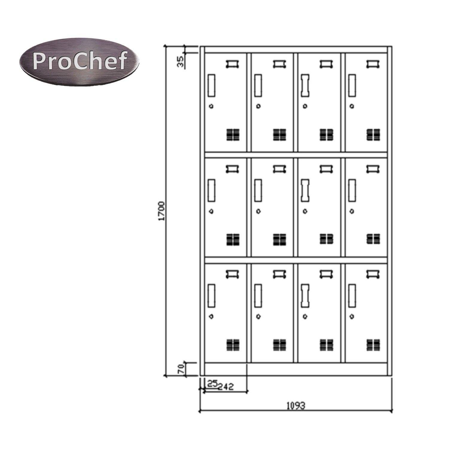 Locker Casillero Metálico 4 cuerpos 12 puertas-6