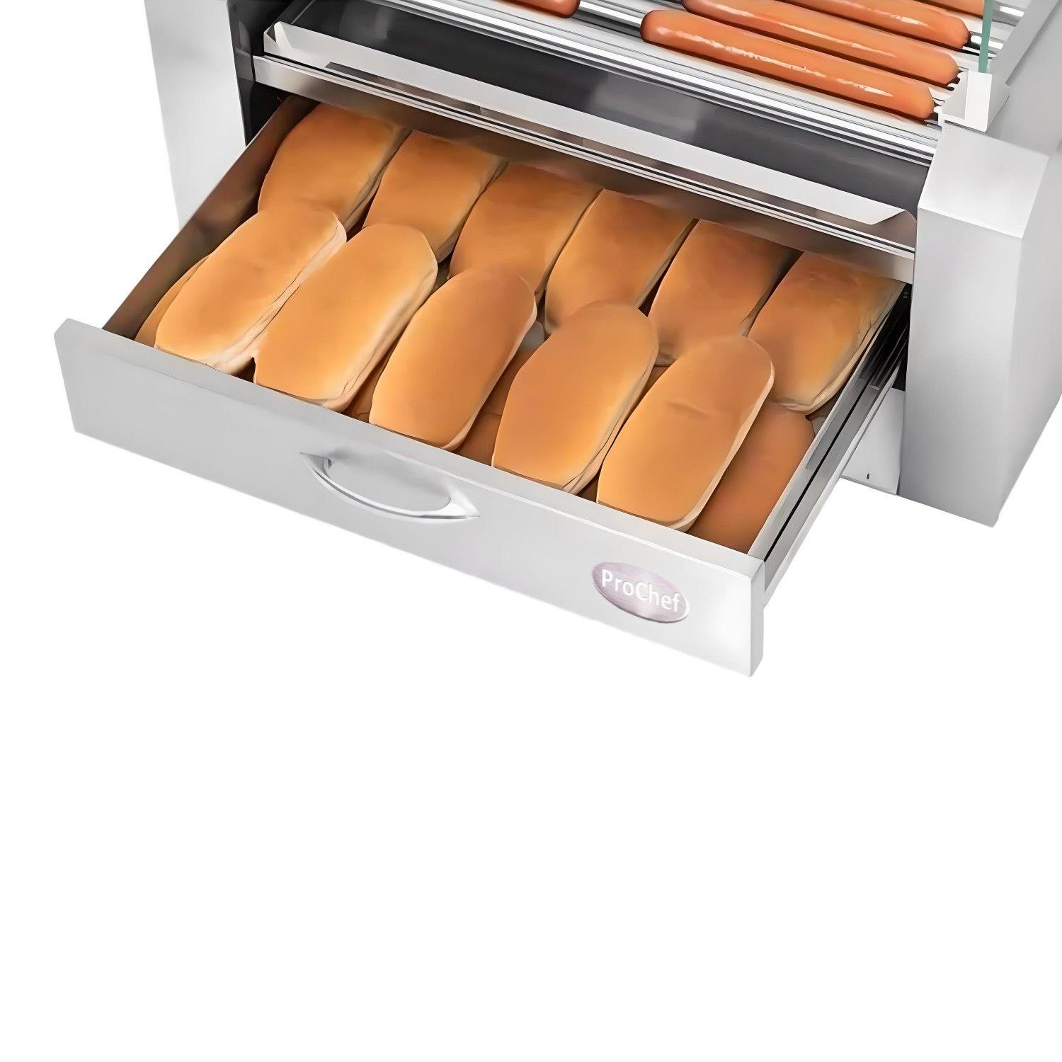 Máquina de Completos Roller Hot Dog 9 Rodillos con cajonera temperada-4