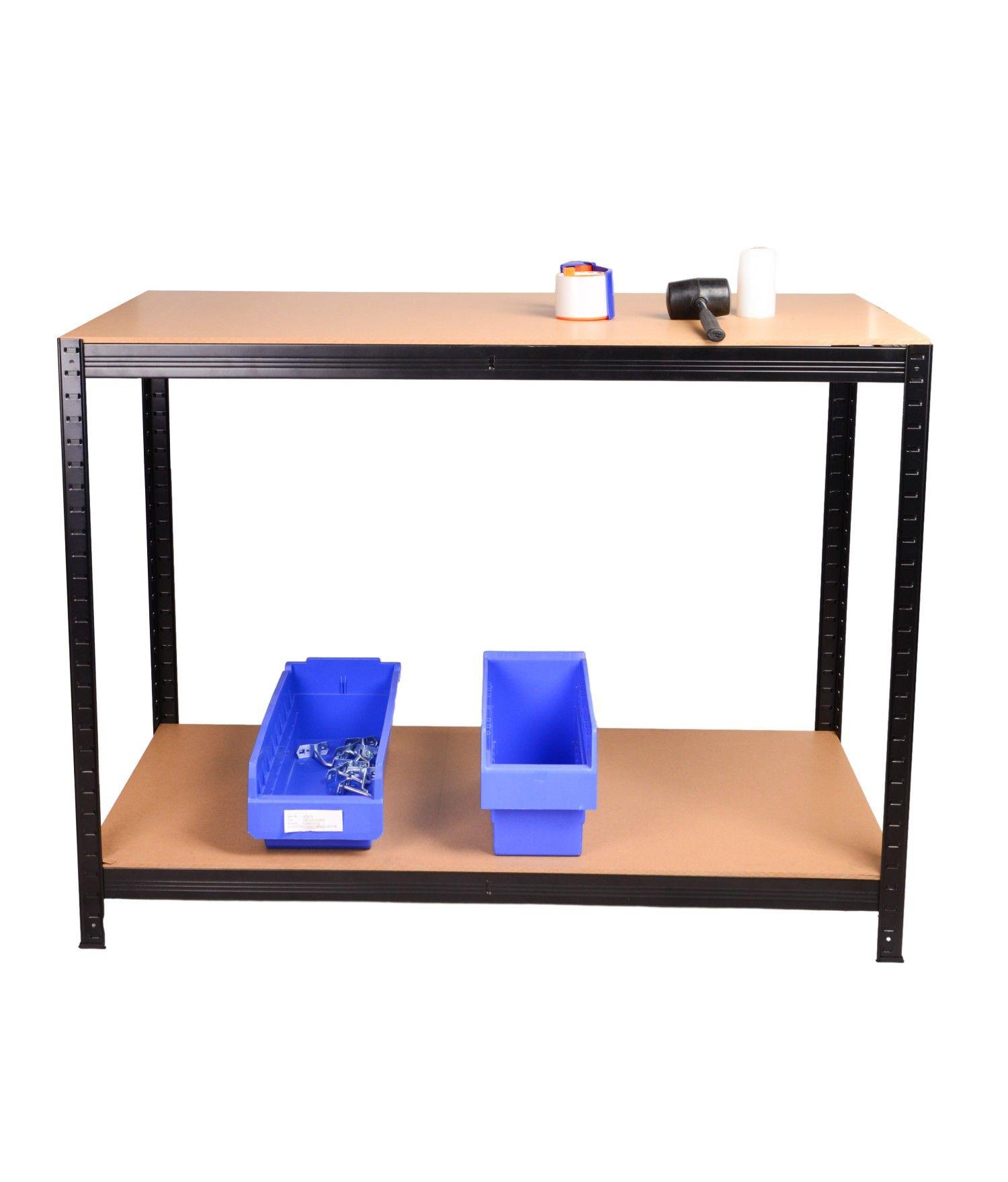 Mesón de Trabajo Acero y MDF 120x60x90 cm.-2