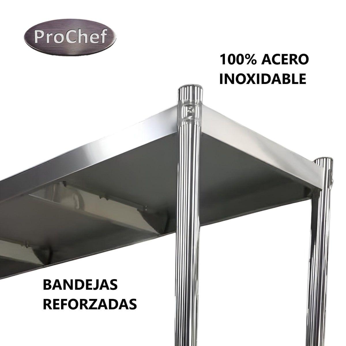 Estante 4 Bandejas Perforadas 120x50x155 cm. Acero Inox-4