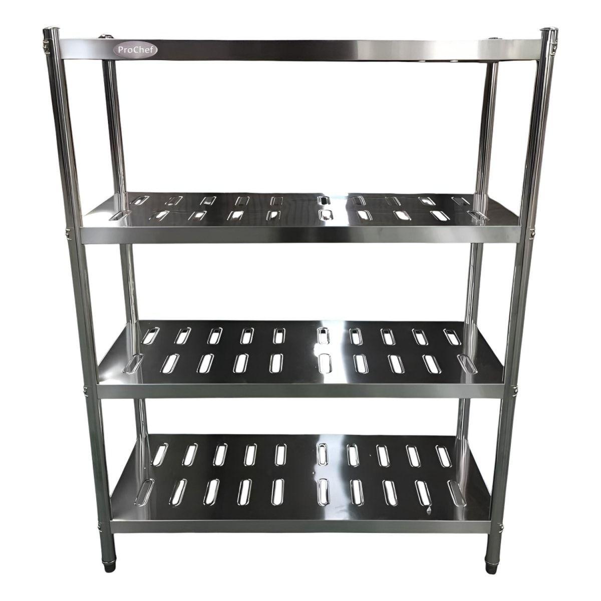 Estante 4 Bandejas Perforadas 120x50x155 cm. Acero Inox-7