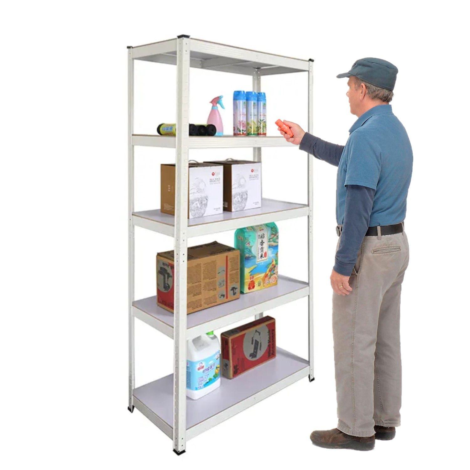 Estante Acero Pintado 90x40x180 cm 5 Band. 875 Kg Blanco-0