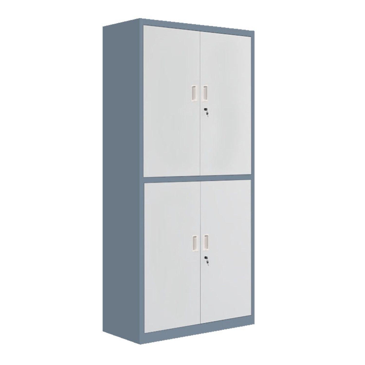 Armario de Acero 90x40x185 cm 2 Cuerpos 4 Puertas 3 Bandejas-1