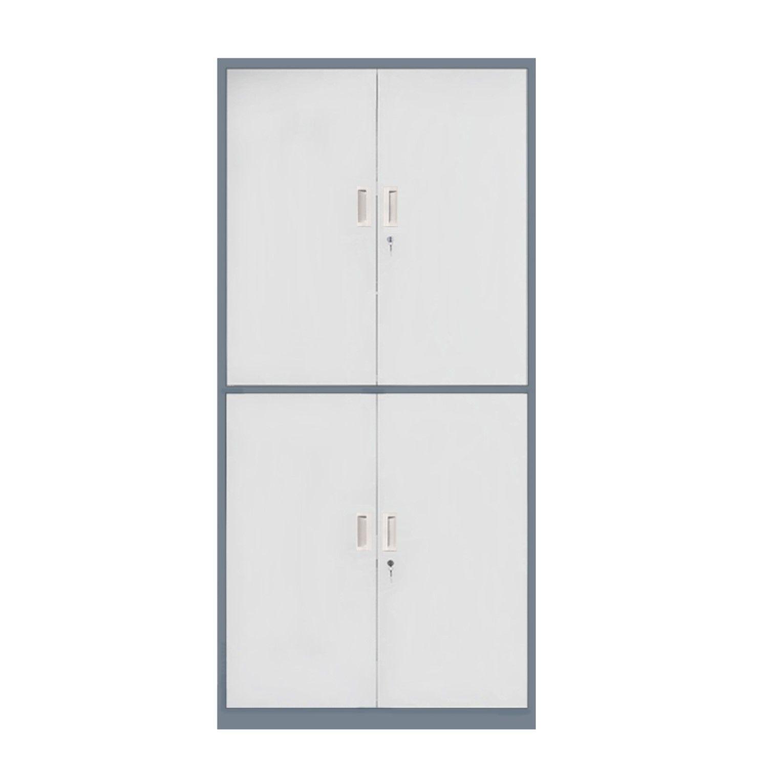Armario de Acero 90x40x185 cm 2 Cuerpos 4 Puertas 3 Bandejas-2