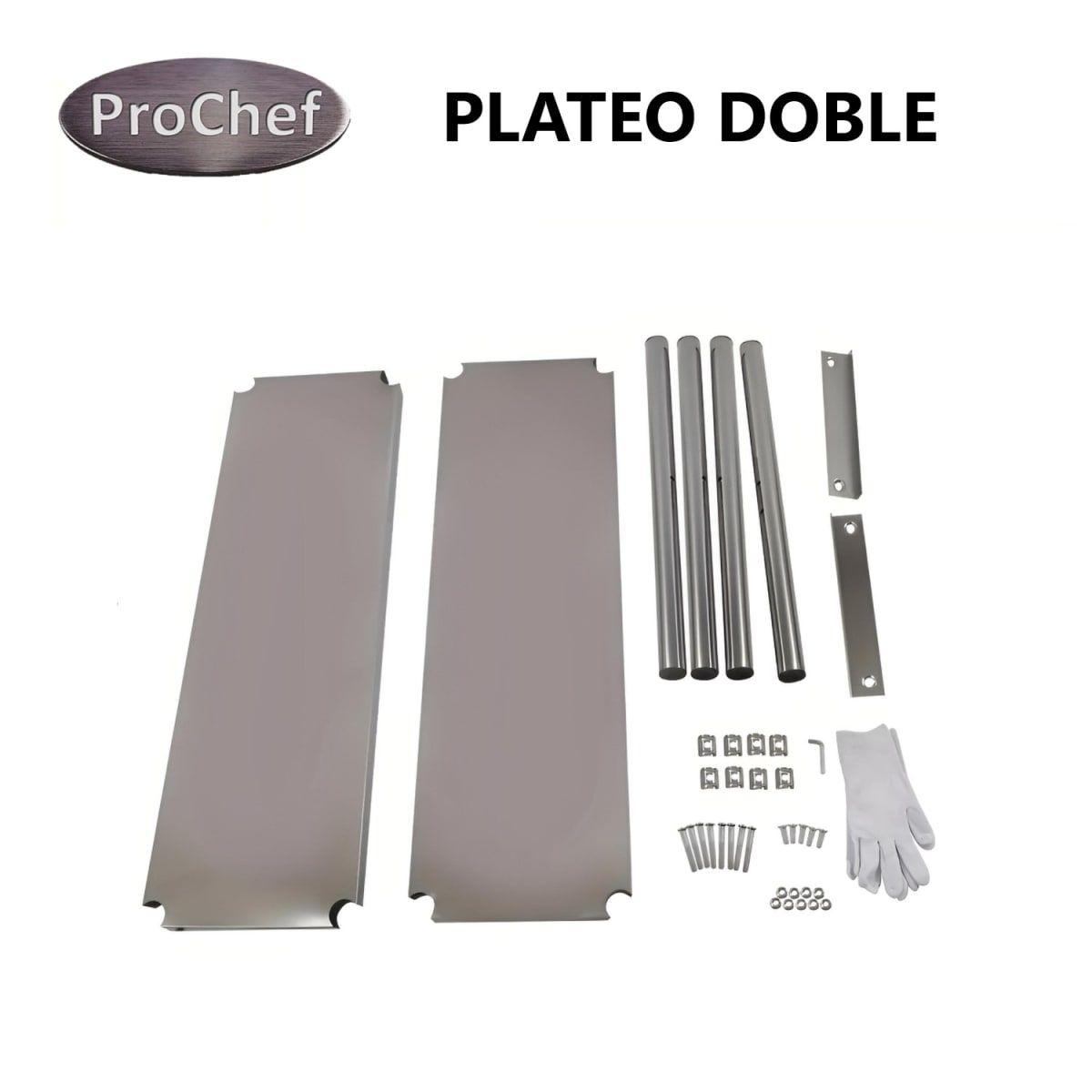 Plateo o Pasa Platos Doble 90x30x60 Cm Acero Inoxidable-5