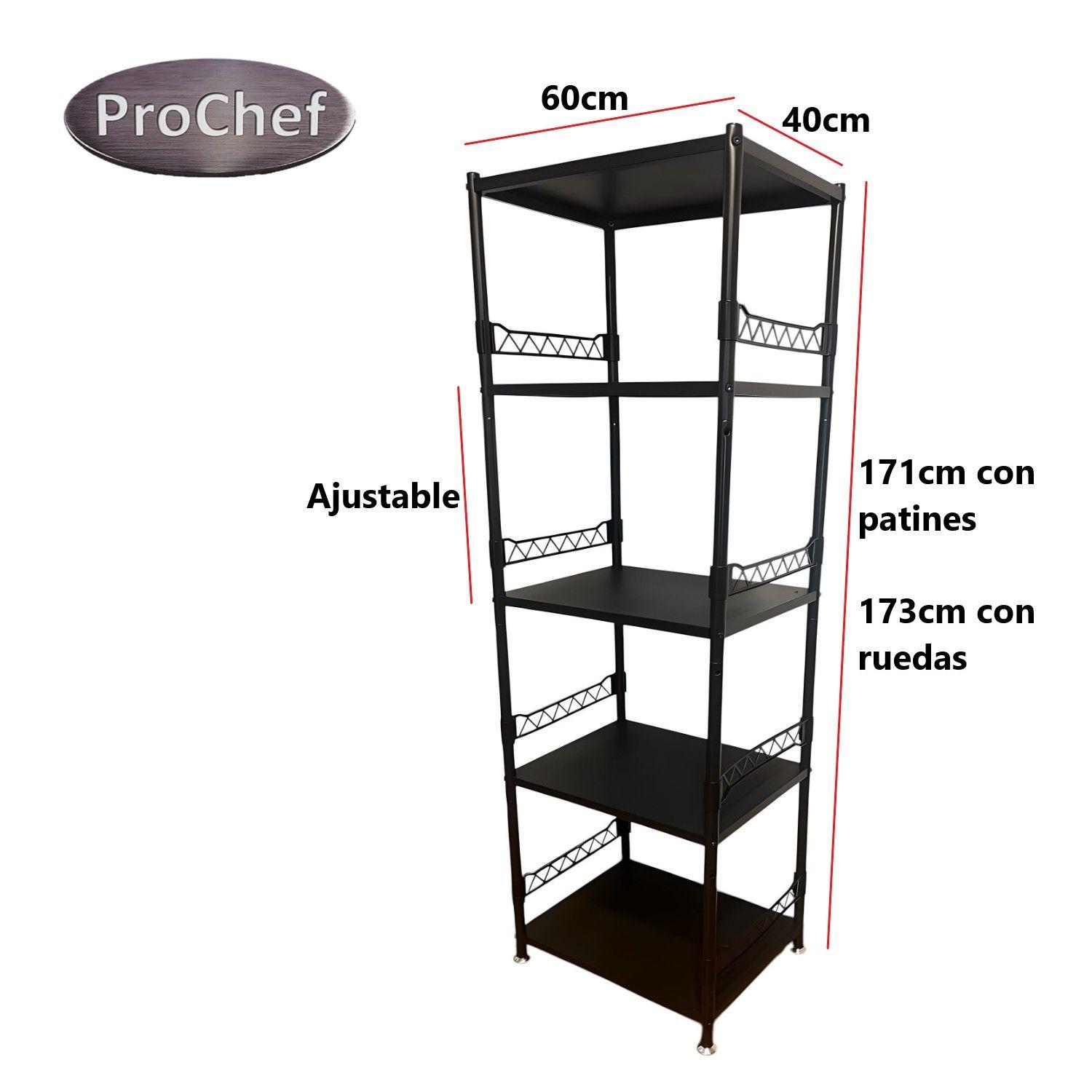 Estante Deco 5 Bandejas Acero 60x40x173 cm-7