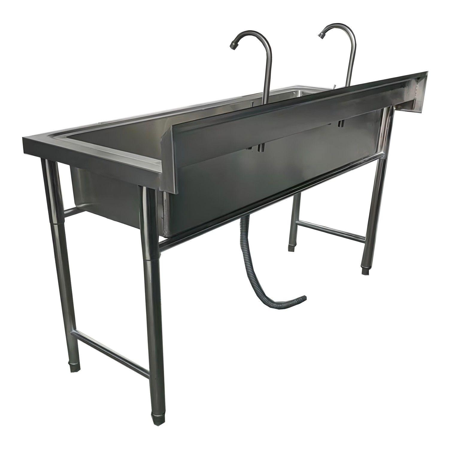 Lavafondos Acero Inoxidable 150x60x90 cm. Con Grifería-5