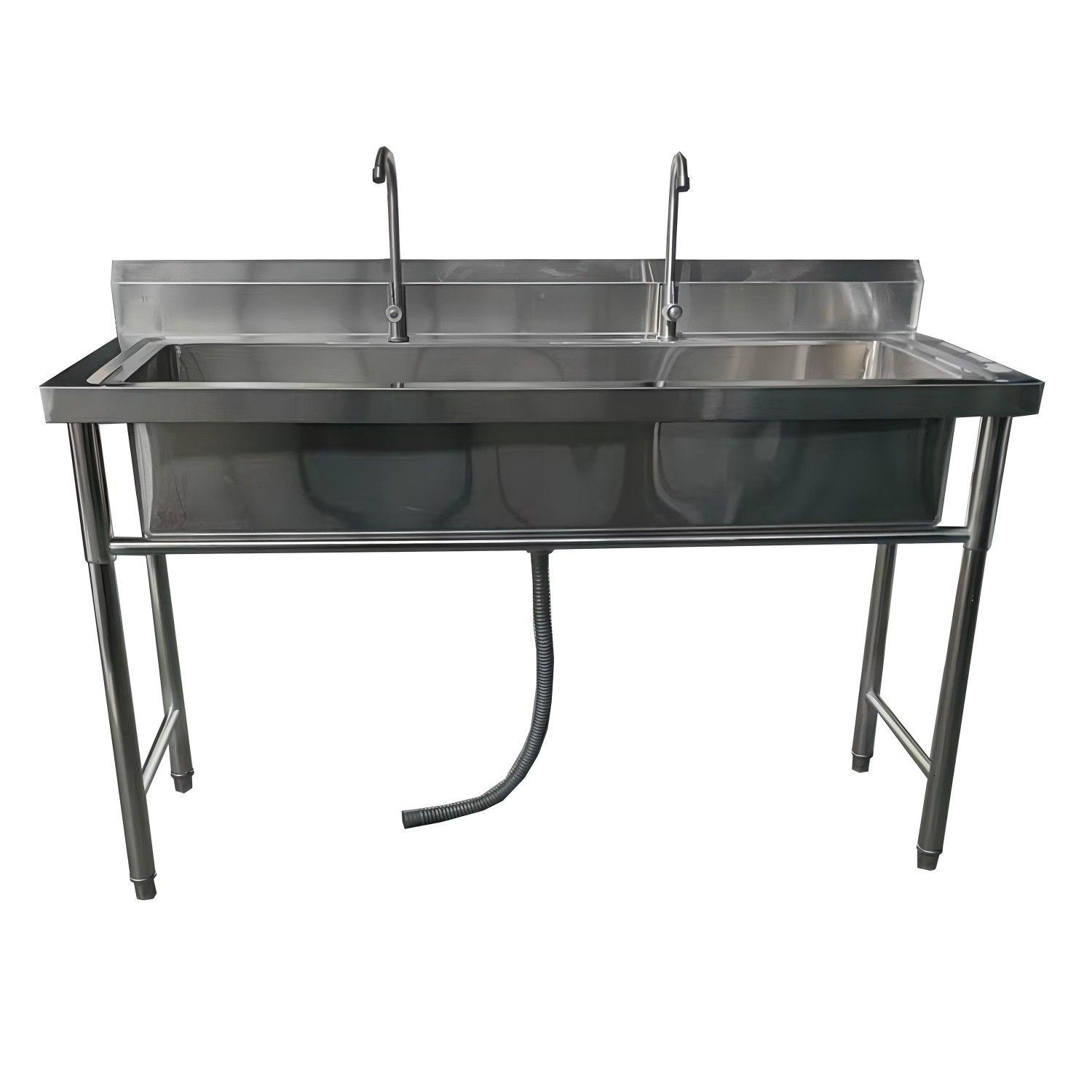 Lavafondos Acero Inoxidable 150x60x90 cm. Con Grifería-9