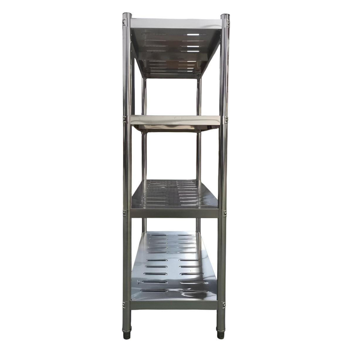 Estante 4 Bandejas Perforadas 90x50x155 cm. Acero Inox-2
