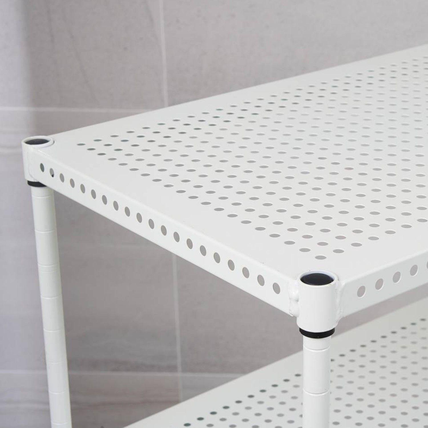 Estante Acero Perforado 4 Bandejas. 60x30x90 cm. Cap. 200 kg-3