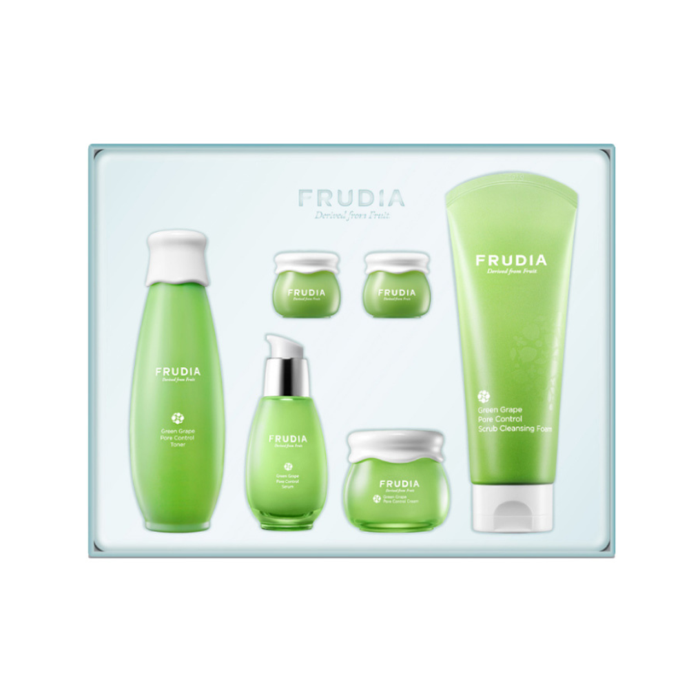 Set Facial Uva Verde Control de Sebo 6pcs Frudia-0
