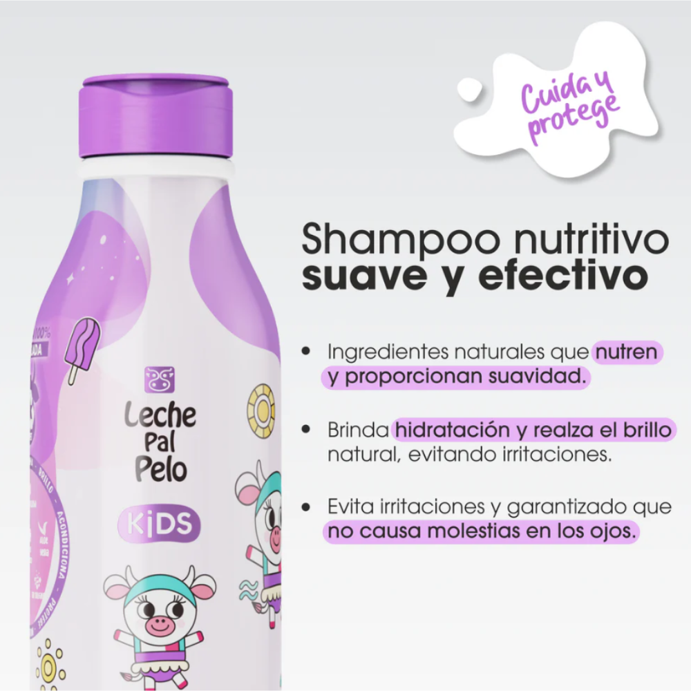 Shampoo Nutritivo Kids 250 ml Leche pal pelo-2