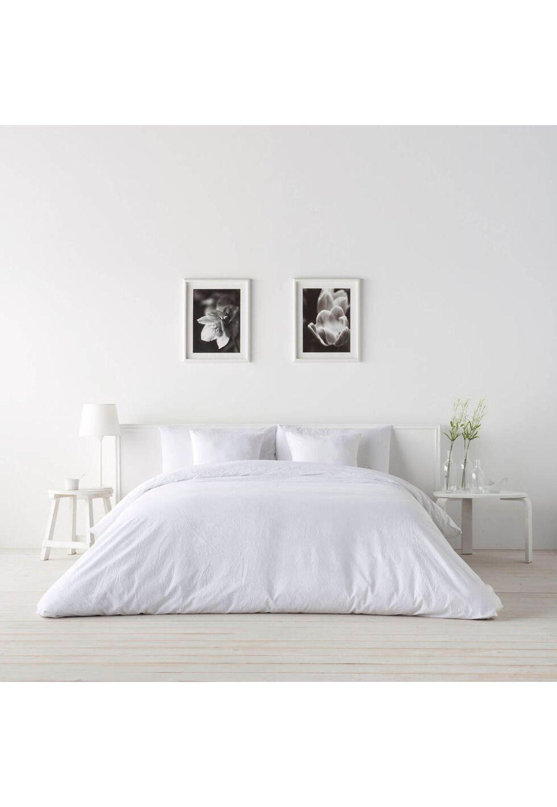 Funda de Plumón Lino Blanco - 1 plaza-0