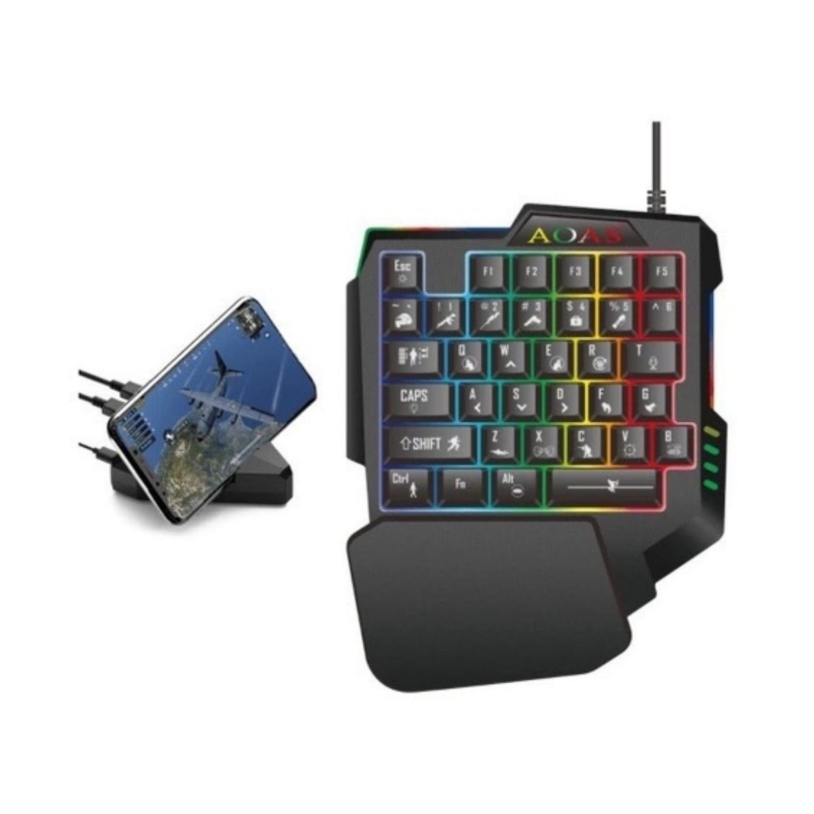 Teclado Gamer De 1 Mano Aoas M-1100 Negro-1