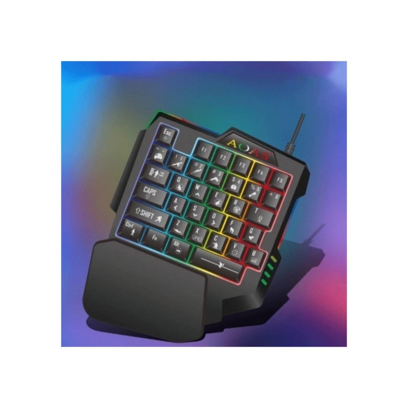 Teclado Gamer De 1 Mano Aoas M-1100 Negro-3