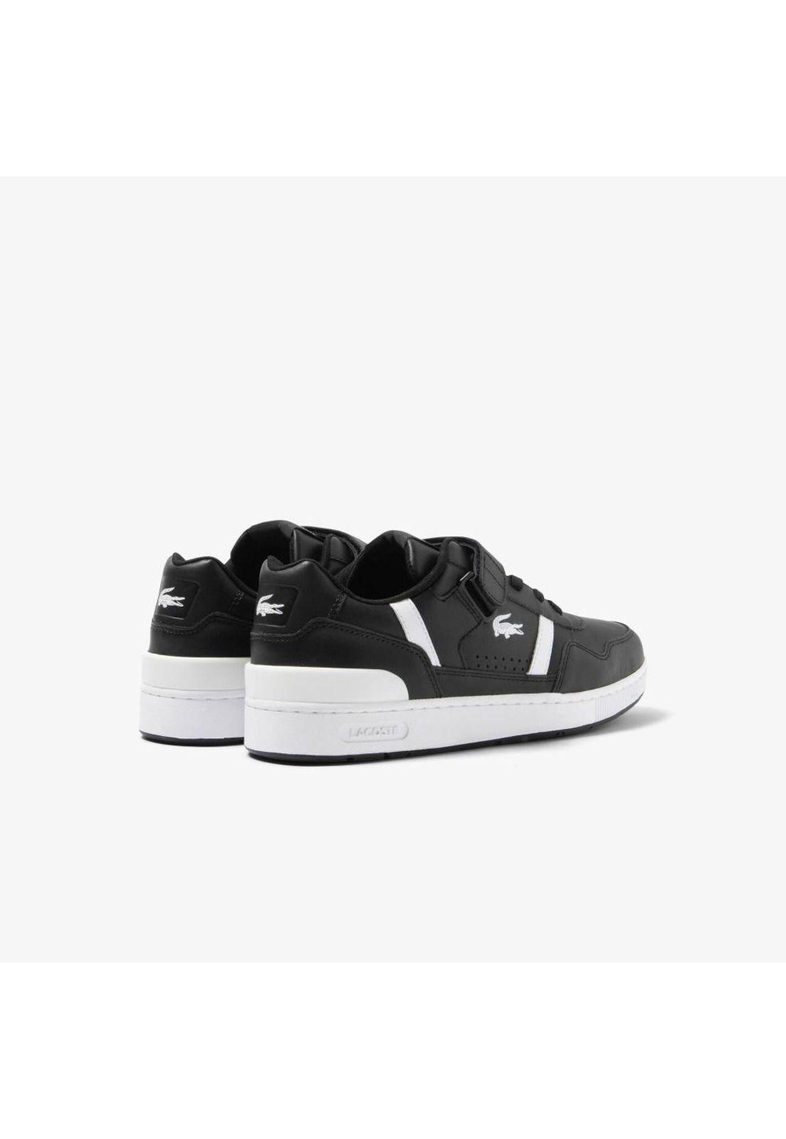 Zapatilla Lacoste T-Clip Cuero Hombre Negro-2