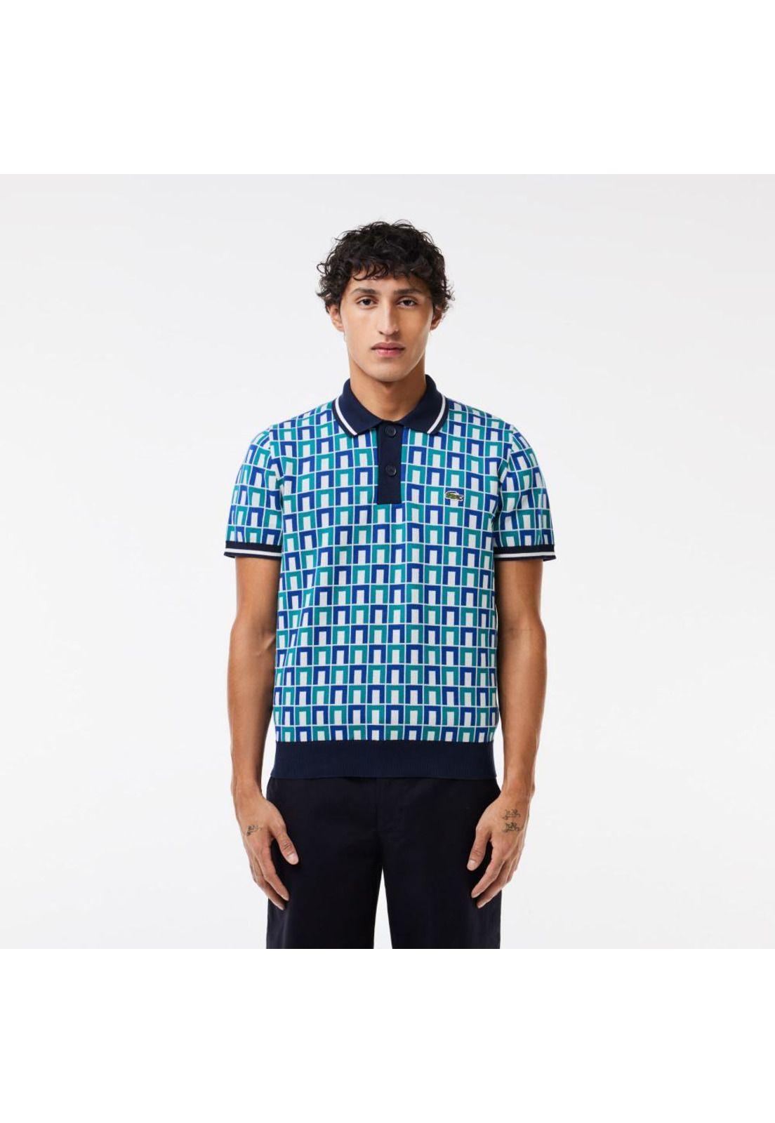 Sweater Manga Corta Hombre Lacoste AH7672 Azul-1