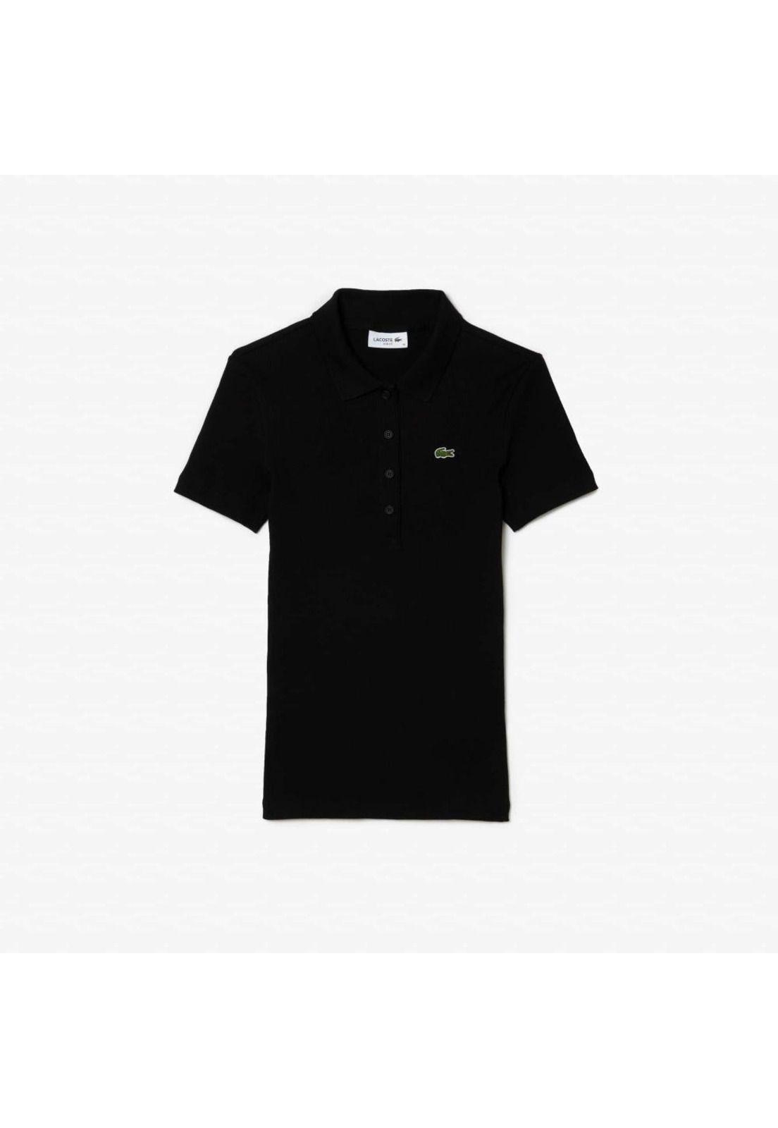 Polera Polo Algodón Mujer Lacoste DF5377 Negro-1