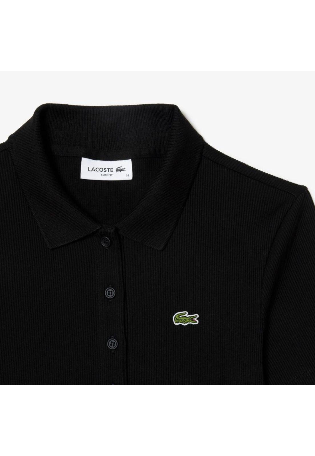 Polera Polo Algodón Mujer Lacoste DF5377 Negro-3