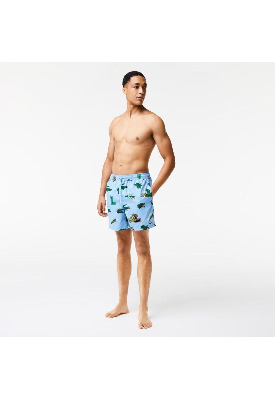 Traje de Baño Lacoste MH005 Hombre Celeste-1