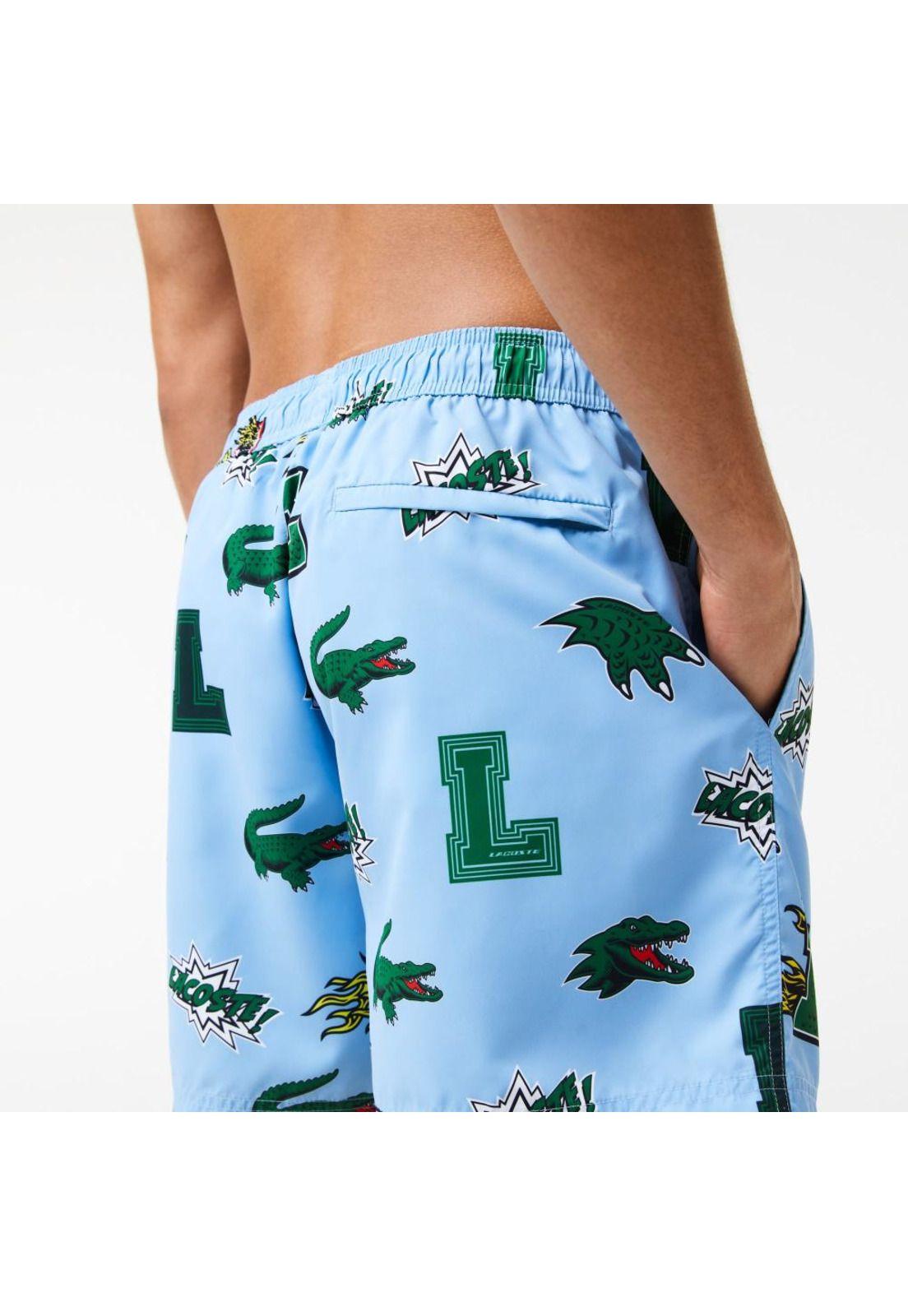 Traje de Baño Lacoste MH005 Hombre Celeste-3