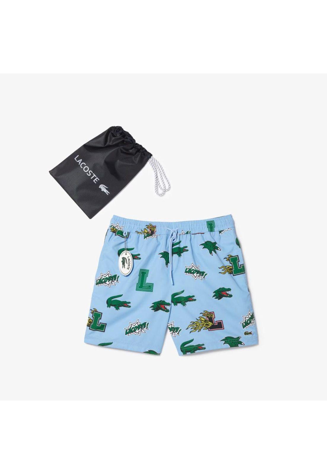 Traje de Baño Lacoste MH005 Hombre Celeste-5