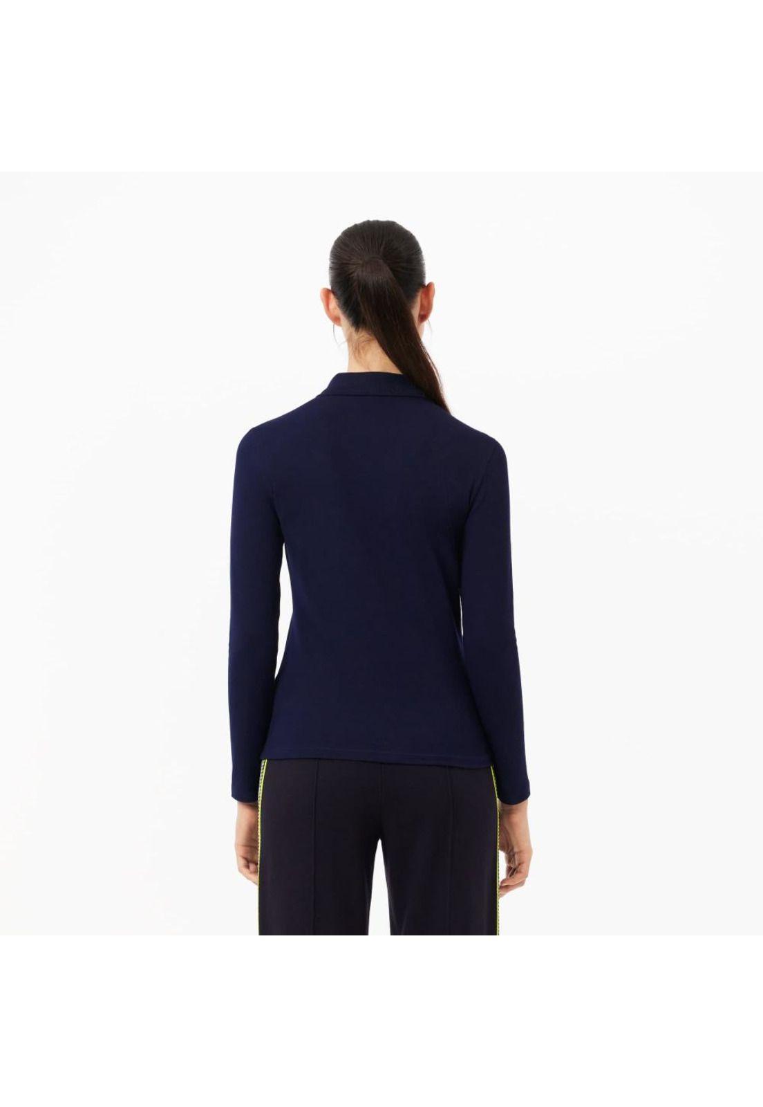 Polera Polo Algodón Mujer Lacoste PF5464 Azul-2