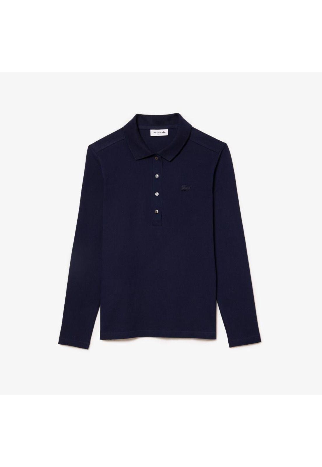 Polera Polo Algodón Mujer Lacoste PF5464 Azul-1