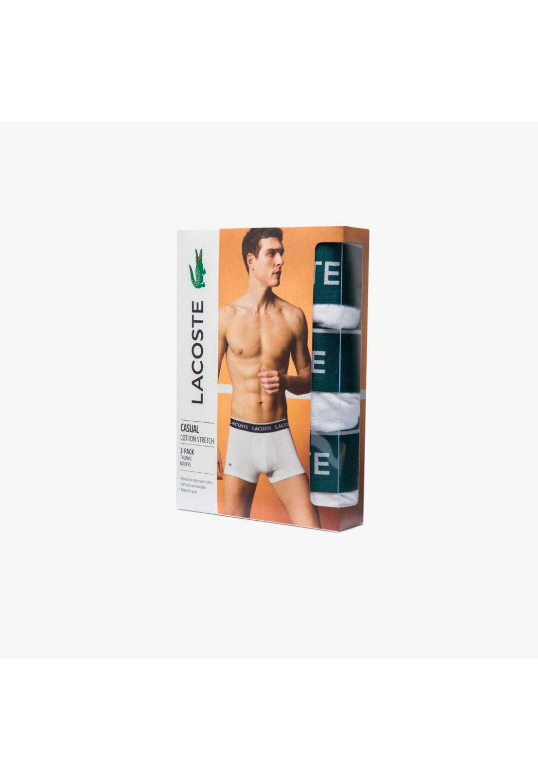 Tripack Boxers Lacoste 5H9681 Hombre Blanco-1