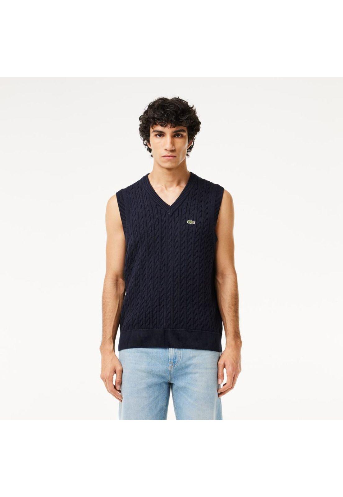 Sweater Sin Mangas Hombre Lacoste AH7633 Negro-0