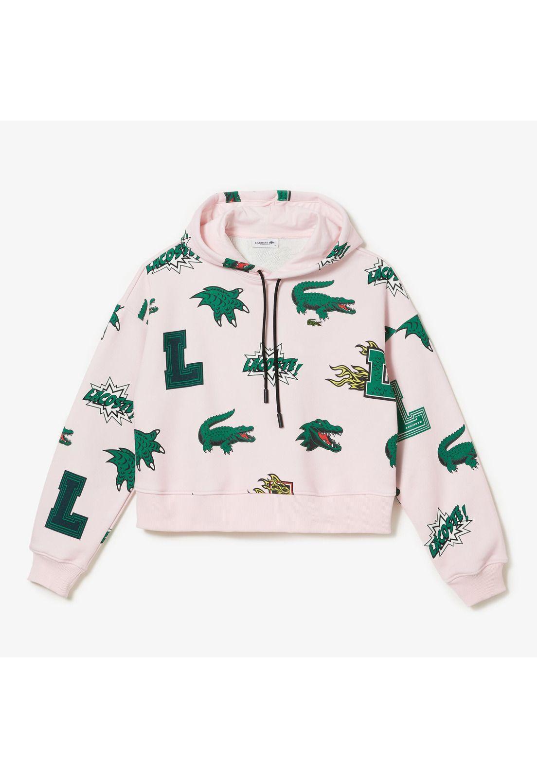 Polerón Lacoste Sf9215 Mujer Rosado-2