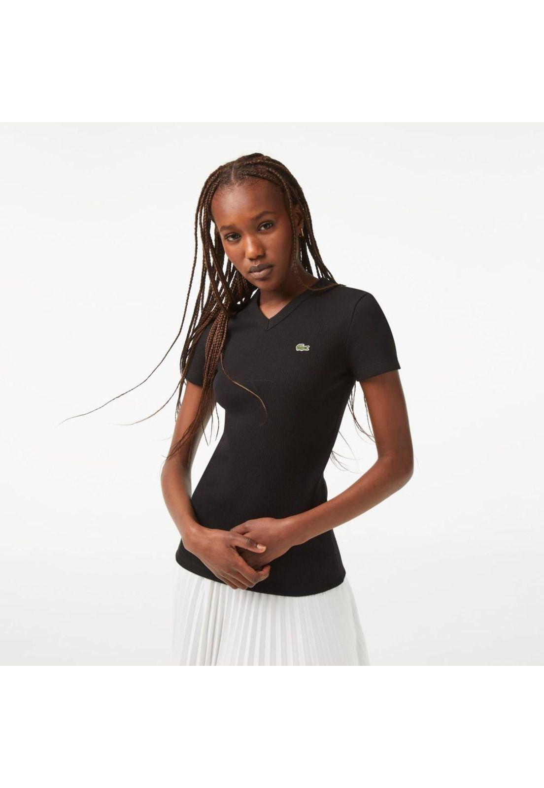 Polera Lacoste TF5459 Mujer Negro-0