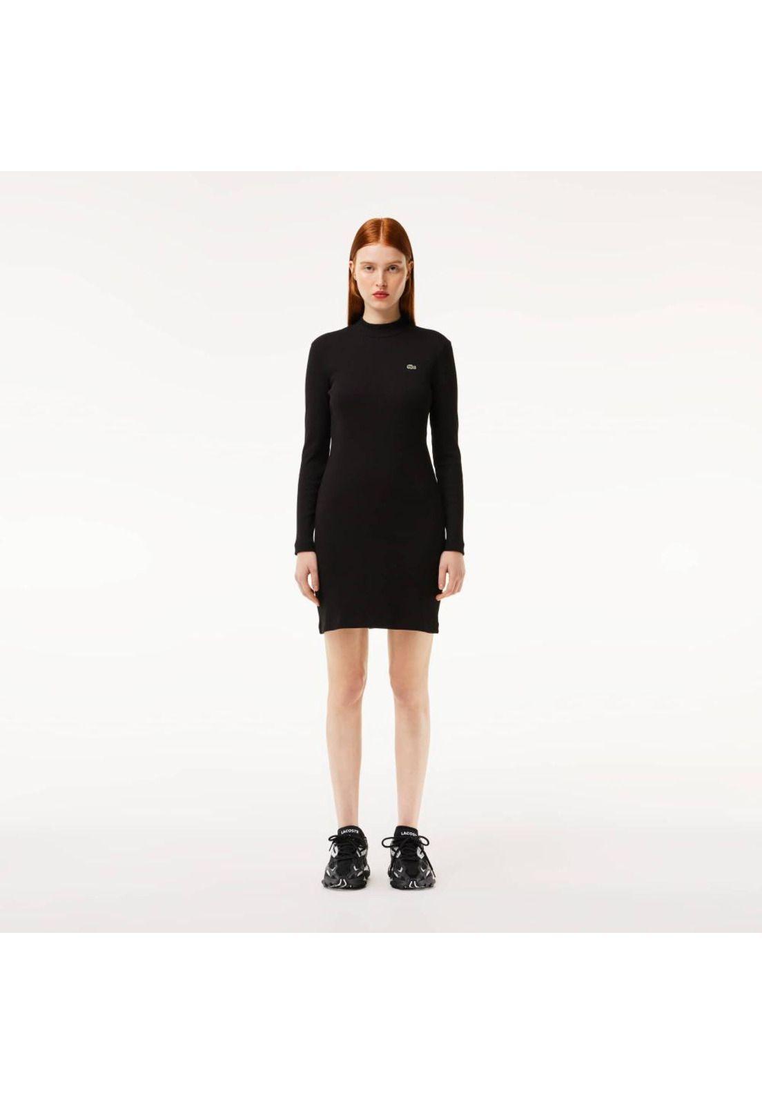 Vestido Manga Larga Mujer Lacoste EF7288 Negro-0