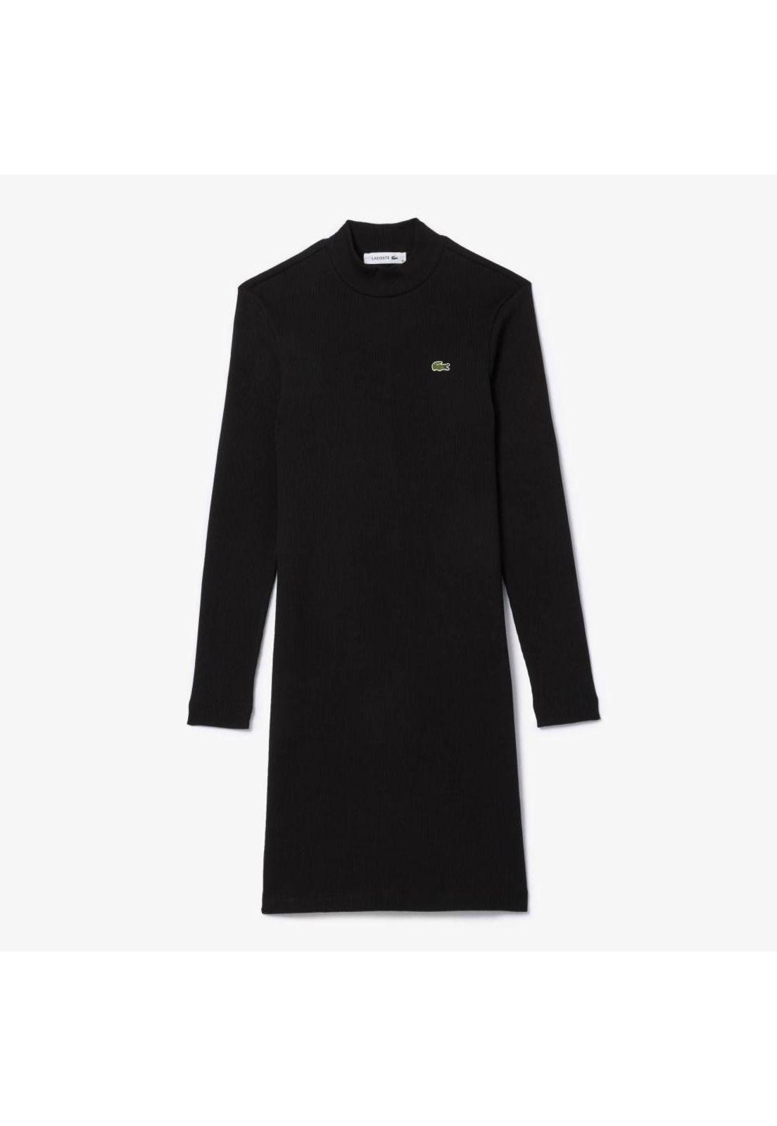 Vestido Manga Larga Mujer Lacoste EF7288 Negro-1
