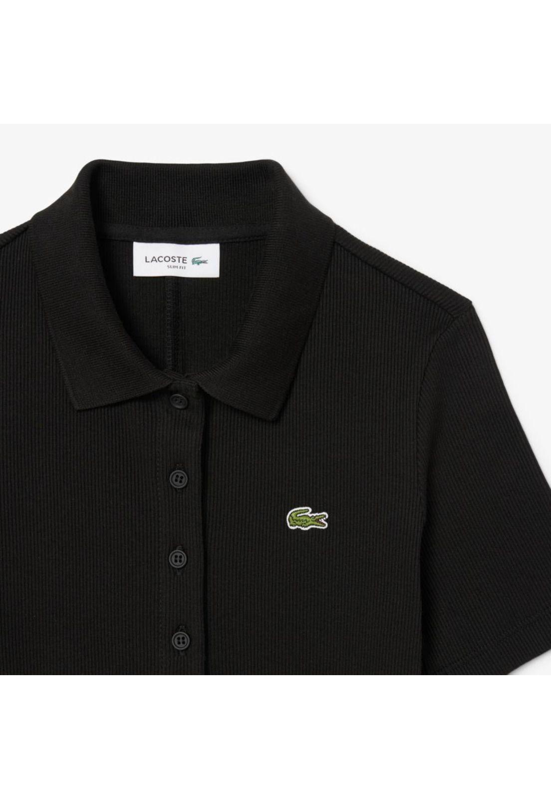 Vestido Manga Corta Mujer Lacoste EF9622 Negro-1