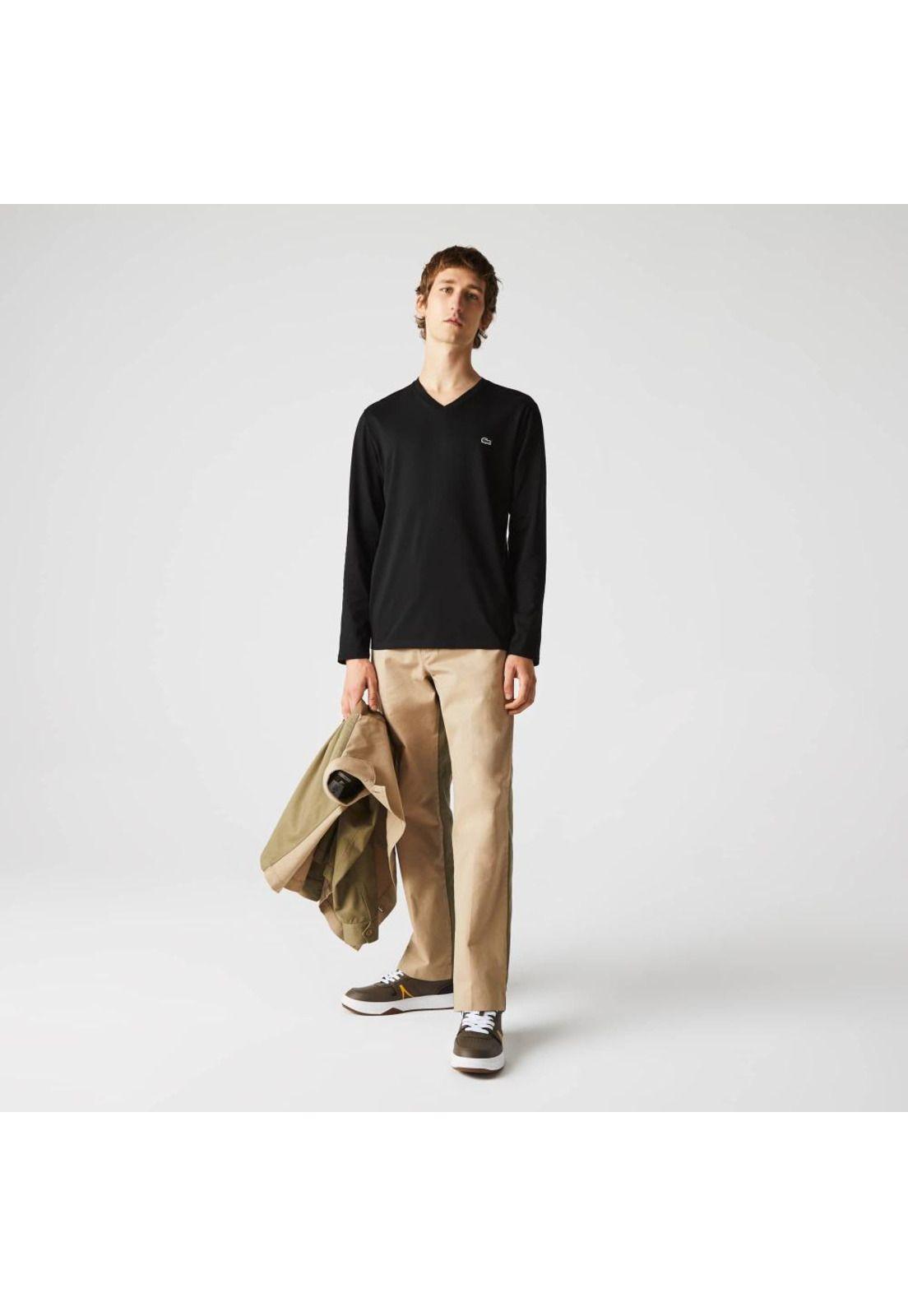 Polera Manga Larga Hombre Lacoste TH6711 Negro-0