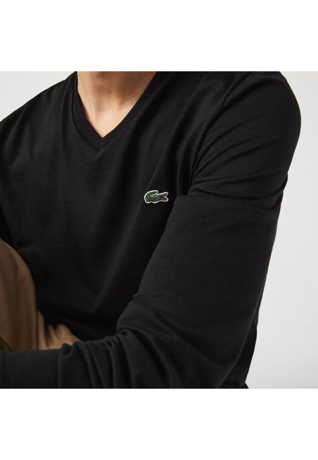 Polera Manga Larga Hombre Lacoste TH6711 Negro-3
