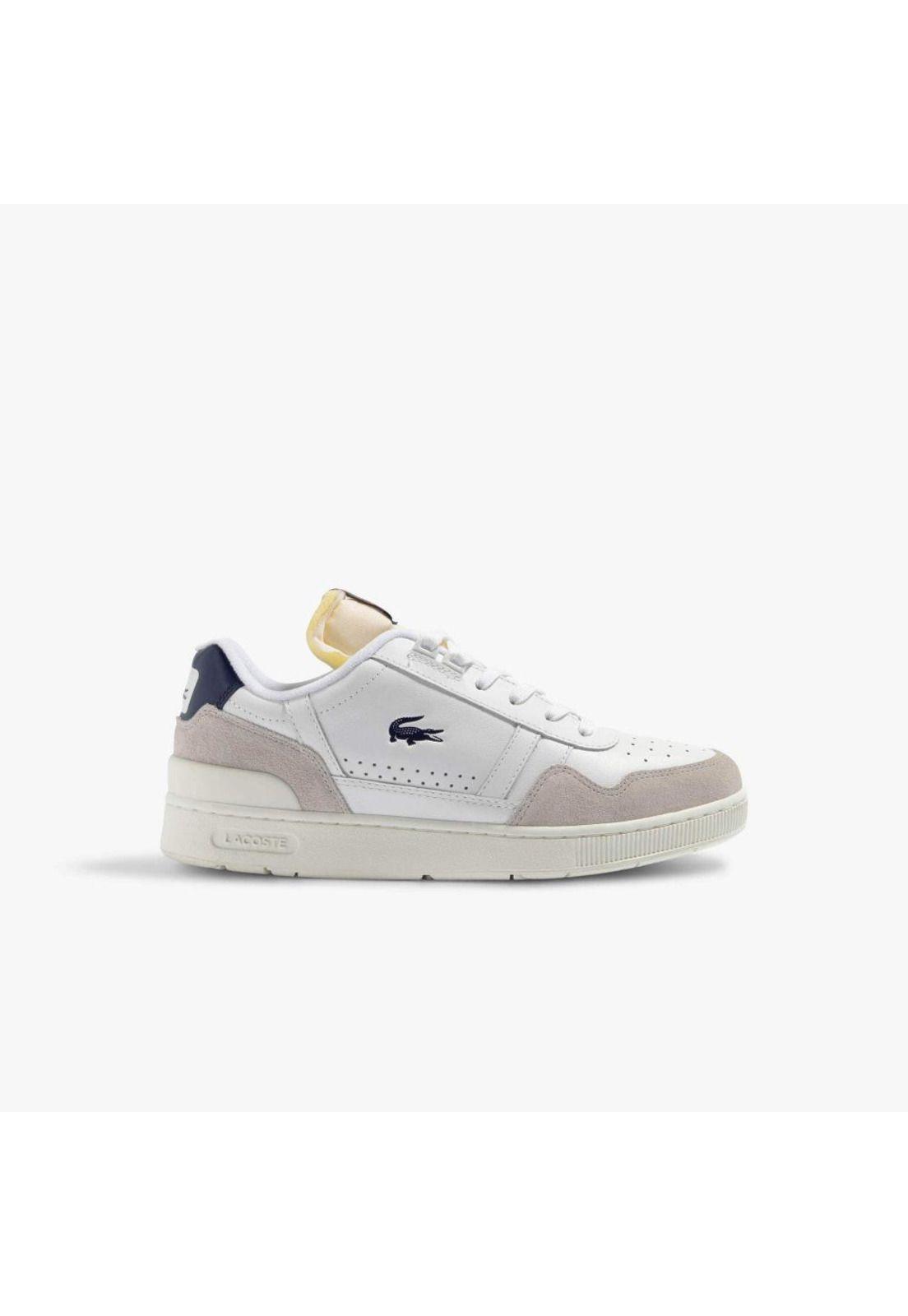 Zapatilla Lacoste T-Clip Cuero Hombre Blanco-0