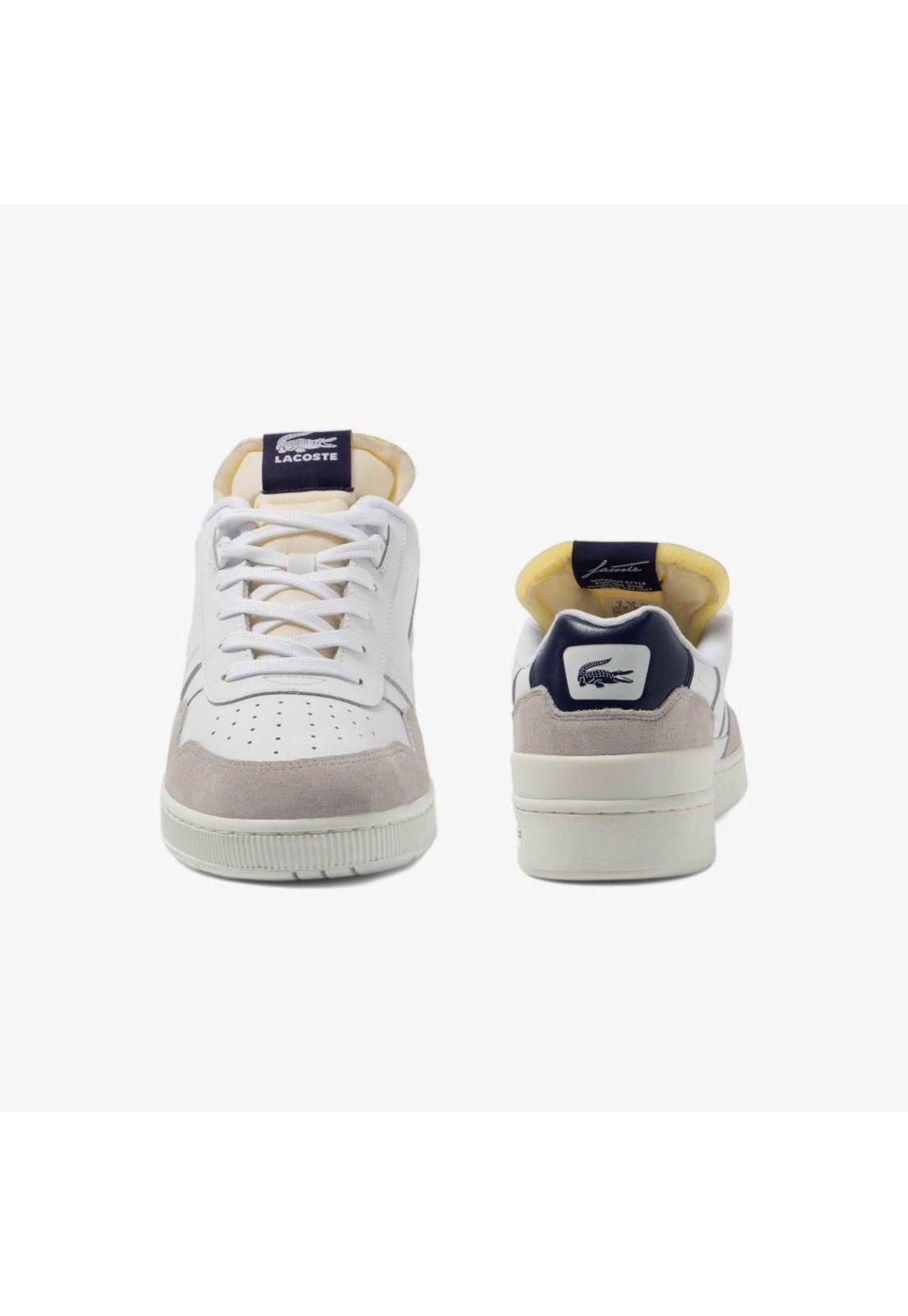 Zapatilla Lacoste T-Clip Cuero Hombre Blanco-4