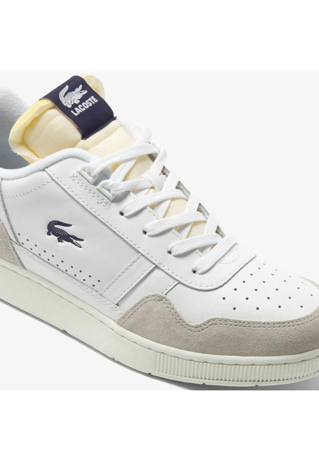 Zapatilla Lacoste T-Clip Cuero Hombre Blanco-5