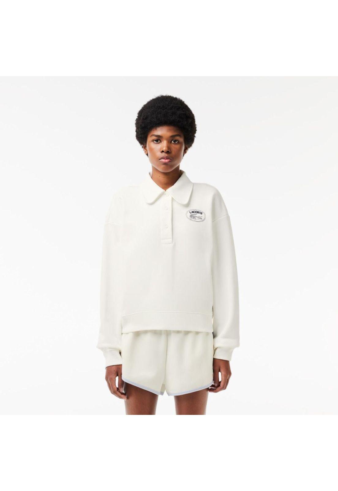 Poleron Lacoste SF3469 Mujer Blanco-0