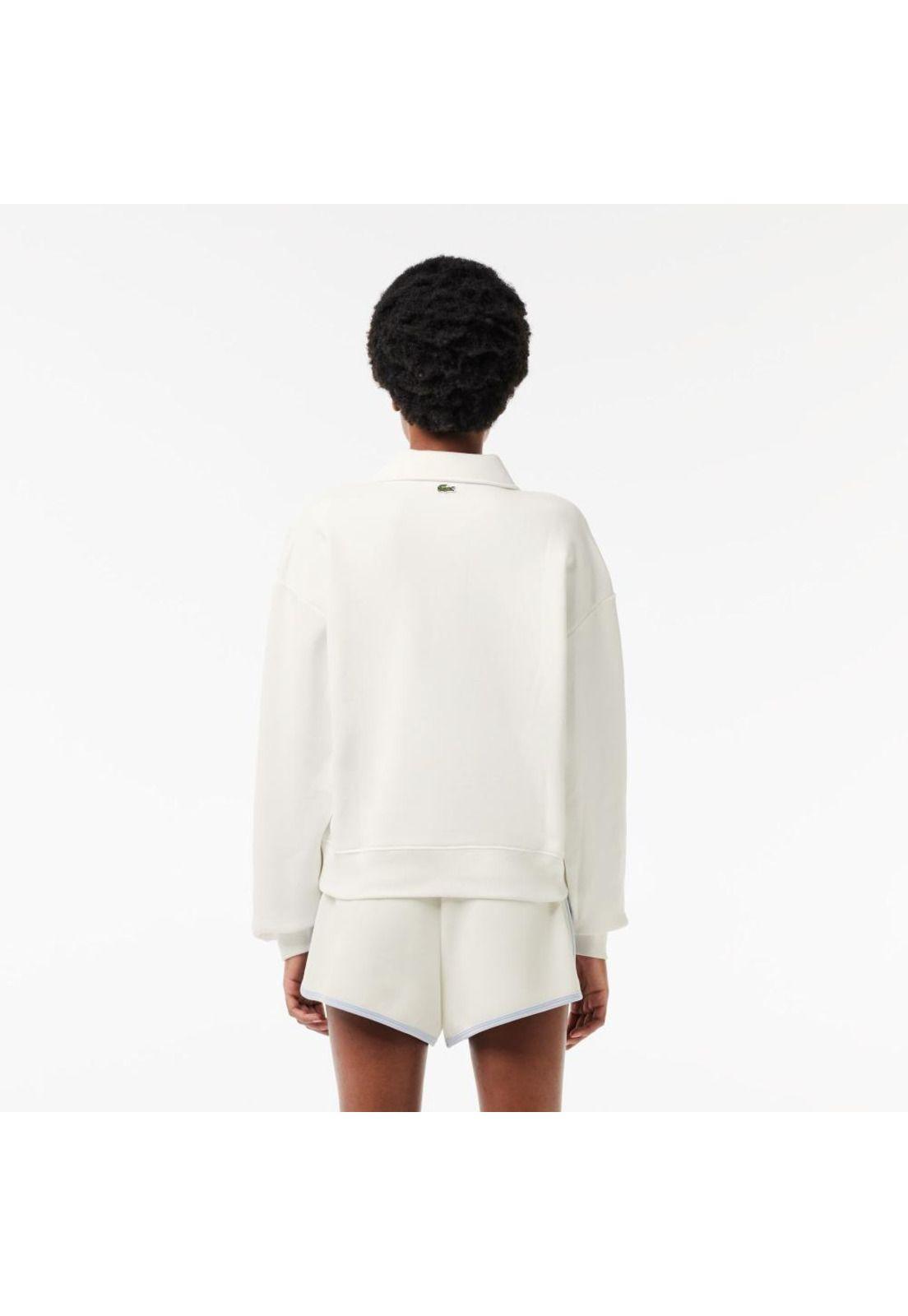 Poleron Lacoste SF3469 Mujer Blanco-1
