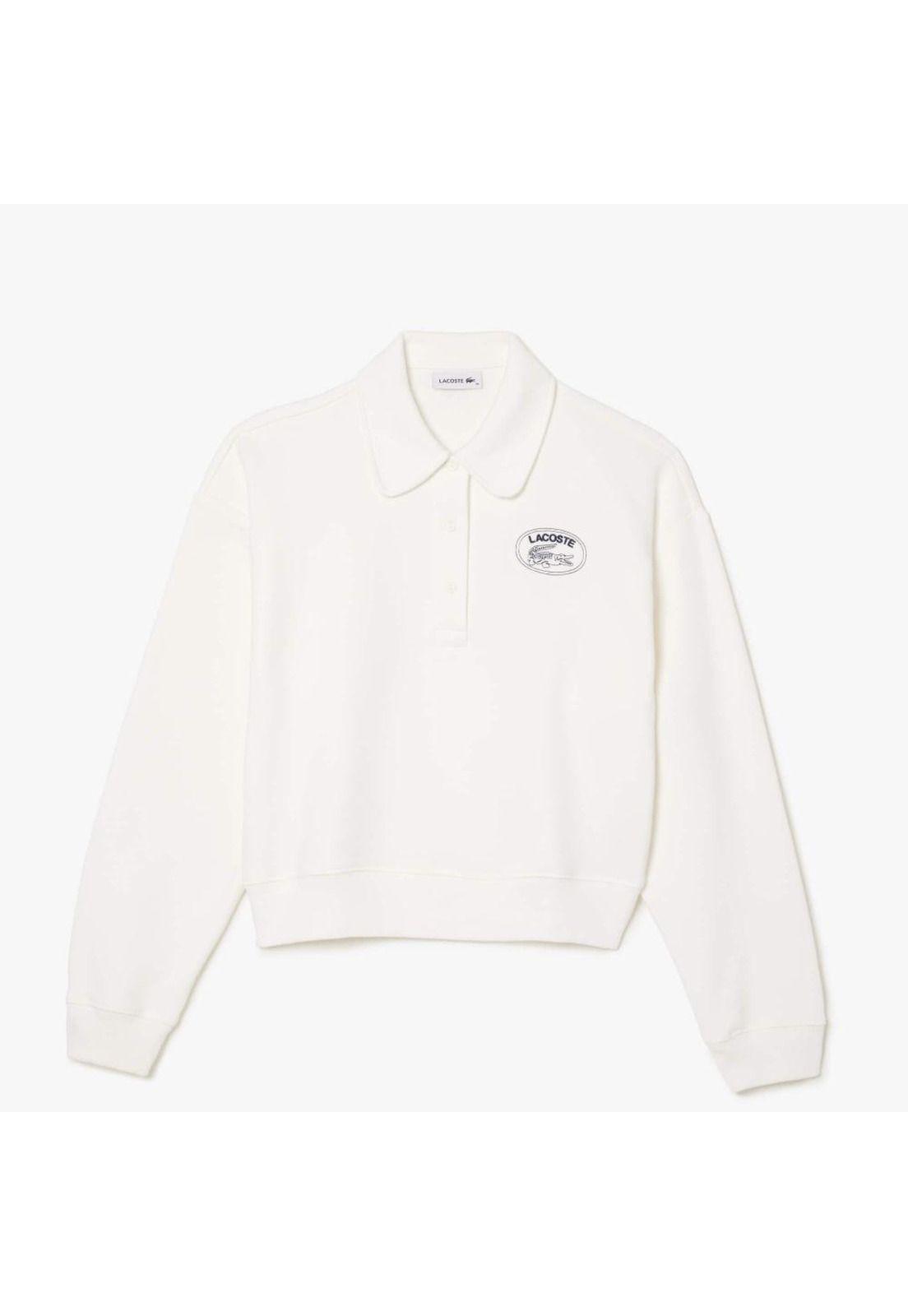 Poleron Lacoste SF3469 Mujer Blanco-2